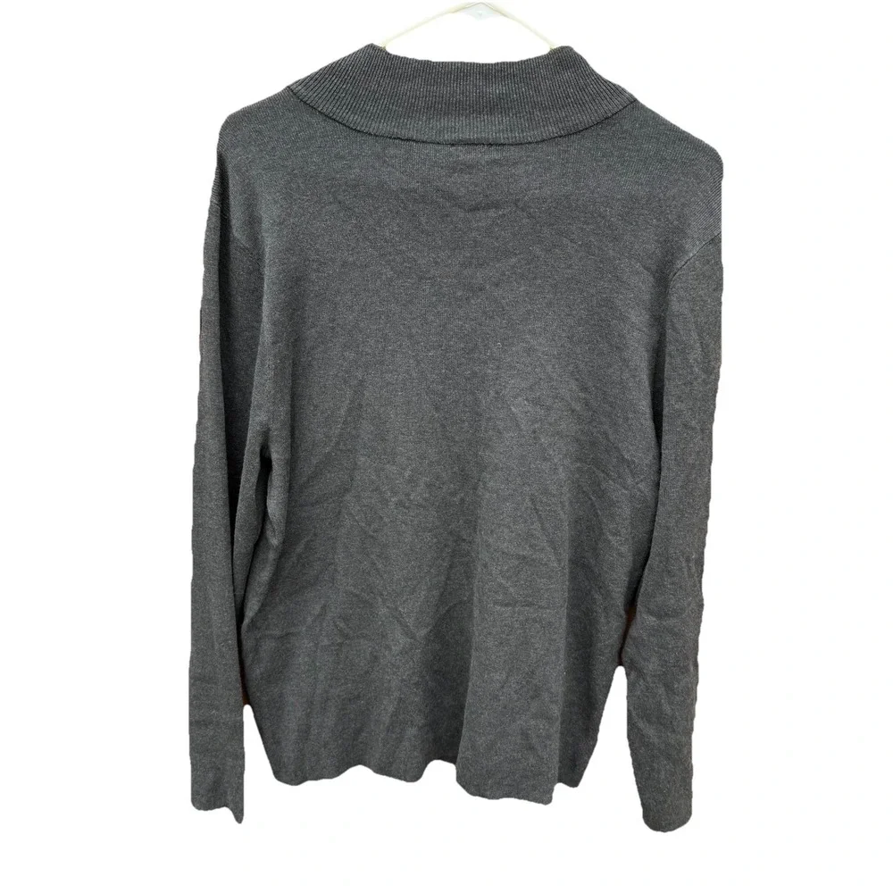 Chico's Sweater Women Size 3 Large Ecovero Gray Side Button Turtleneck‎ Pullover
